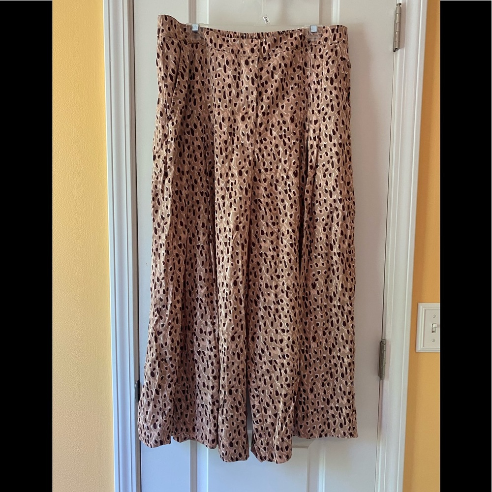 NWT Anthropologie wide leg leopard pants